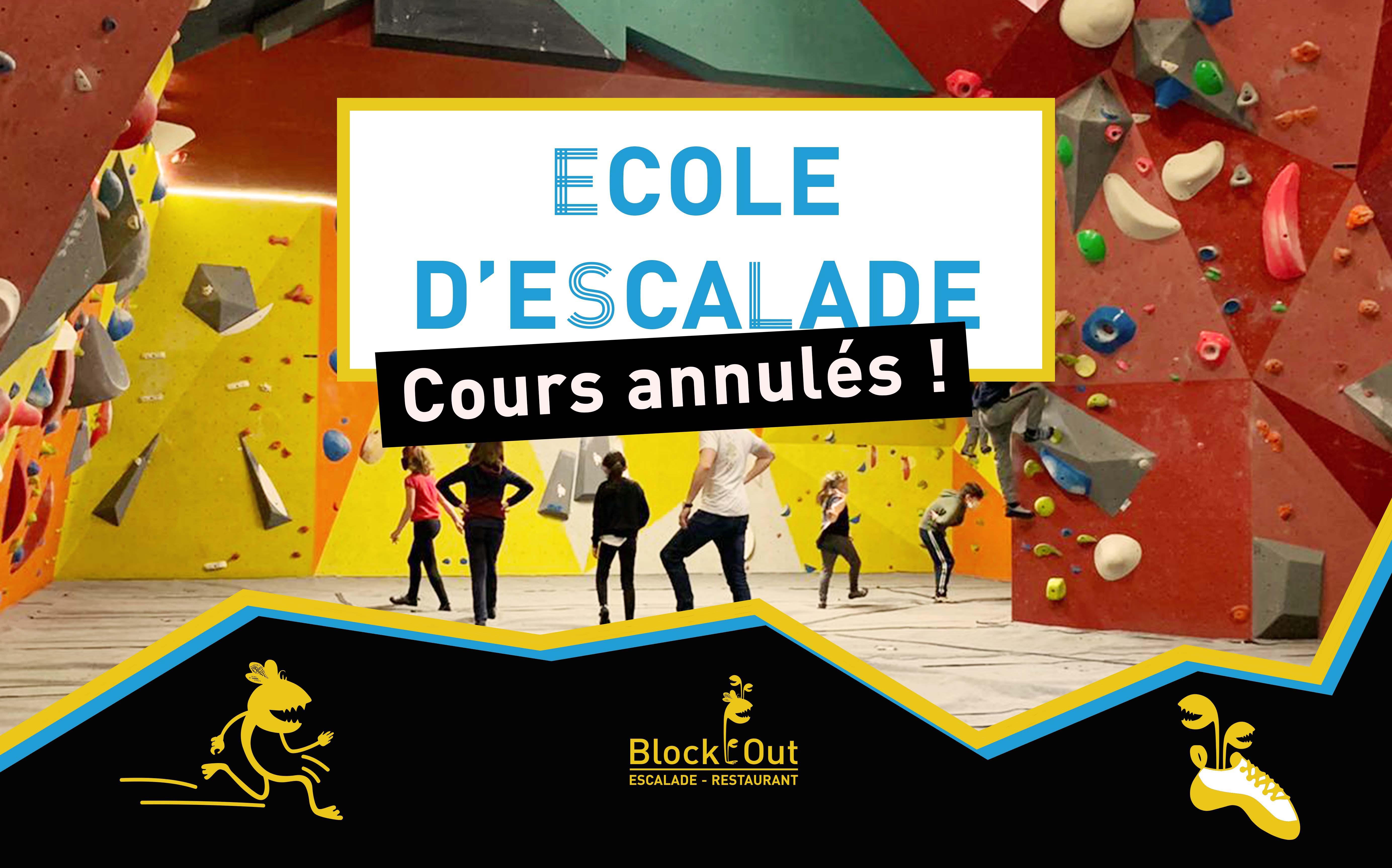 Annulation des cours de l'Ecole d'Escalade Block'Out Cergy